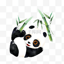 小动物水彩图片_可爱动物熊猫
