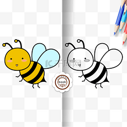 黑白铅笔剪贴画图片_honeybee clipart black and white 飞翔小蜜