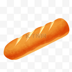 长条形橙色面包
