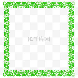 绿色正方形花纹边框