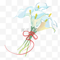 花束包装纸图片_水彩花朵手绘元素