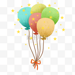 肌理风格小金星生日装饰彩色气球