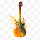 音乐吉他火焰效果素材