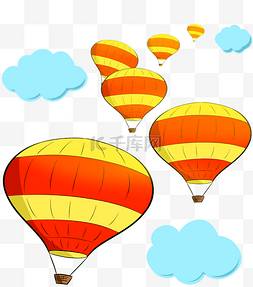 氢气球梯子和云朵
