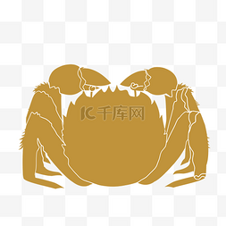 生鲜螃蟹手绘图片_卡通一只大闸蟹剪影