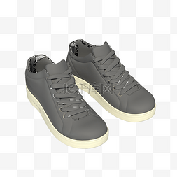 灰色透气的运动鞋