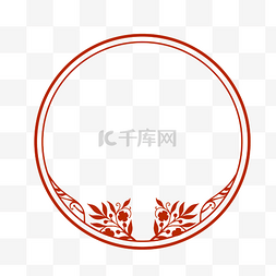 圆形中国风红色边框