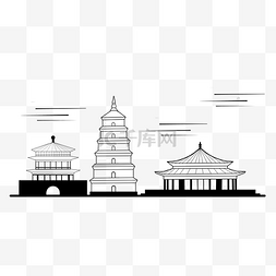 斯里兰卡景区图片_西安古建筑工笔手绘装饰免抠图PNG