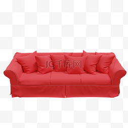 红色家装图片_红色沙发C4D