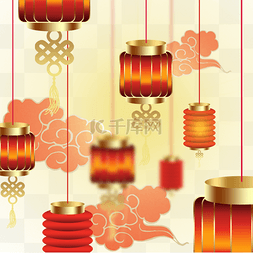 农历新年春节复古造型红色灯笼