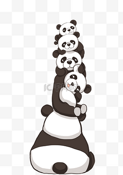 国宝图片_叠高高的大熊猫
