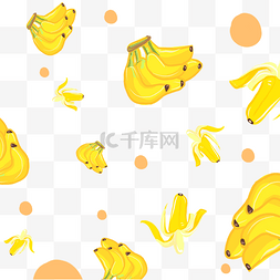 橙色波点背景图片_黄色香蕉手绘壁纸背景