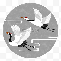重阳节国风手绘仙鹤