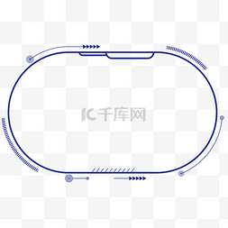 蓝色科技电线圆角边框