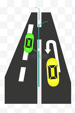 车辆行驶公路插画