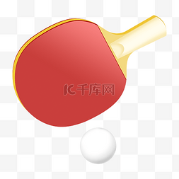 乒乓球拍运球图片_红色乒乓球球拍
