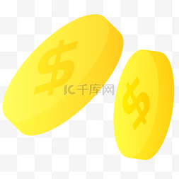 黄色钱币