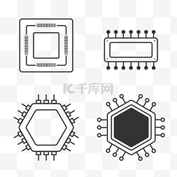 电芯片图片_电子元器件线形图标