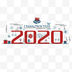 新年鼠年2020红色大气图片_2020新年快乐圣诞节可爱装饰