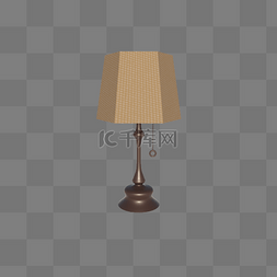 北欧床头灯图片_C4D立体欧式实木创意台灯