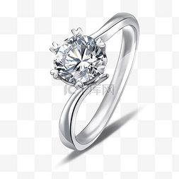 心形六爪钻石戒指