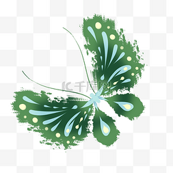 绿色蝴蝶昆虫插画