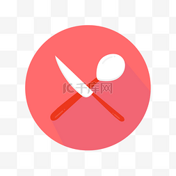 刀叉交叉的刀和勺子图标