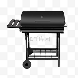 黑色烧烤架图片_黑色烤炉烧烤架