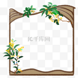 桂花花卉图片_黄色的桂花花卉边框