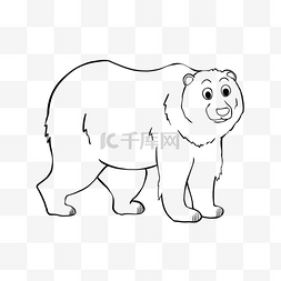 bear clipart black and white 黑白熊线稿