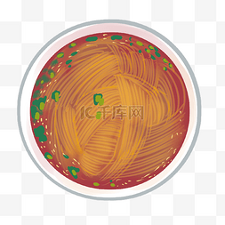 大骨汤面图片_一碗汤面卡通插画