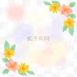 花纹边框水彩图片_水彩黄色花卉底纹