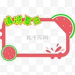 创意西瓜汁图片_创意夏日西瓜边框