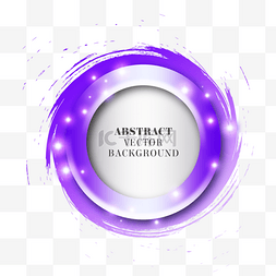 立体感圆形图片_紫色系创意感光点笔刷文本框
