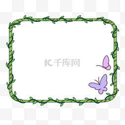 紫色的蝴蝶花环边框