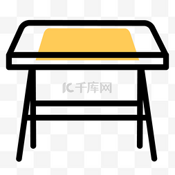 桌子黄色图片_黄色扁平清新家居桌子图标