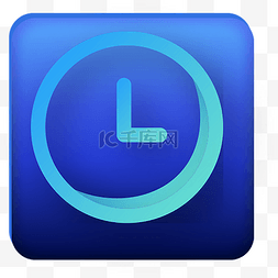 深蓝色简洁风格手机icon图标时钟