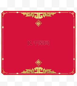 新年对称边框图片_中国风古典金色中国红装饰边框
