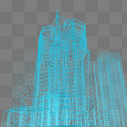 蓝色城市科技图片_楼空间城市仰视科技智能魔幻数据