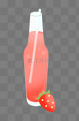 一杯饮品图片_一杯草莓果汁