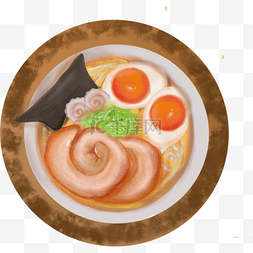 叉烧烤肉图片_日式拉面叉烧溏心蛋