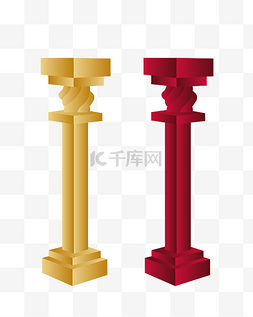 柱子红色图片_红色的柱子