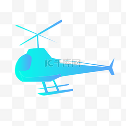 蓝色渐变直升机
