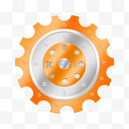 金属橙色齿轮