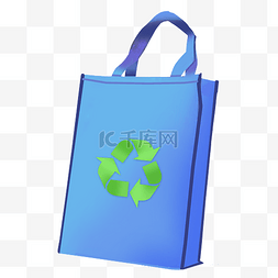 纸袋图片_蓝色环保购物袋