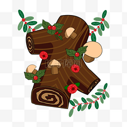 圣诞分叉树干蛋糕yule log cake