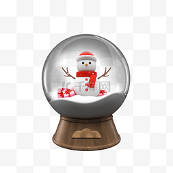 多切面水晶球图片_圣诞雪人水晶球雪球音乐盒模型