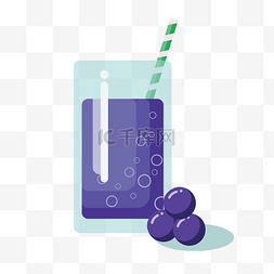 紫色葡萄汁图片_紫色卡通葡萄汁