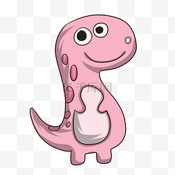 可爱的粉色恐龙插画