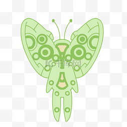 精美的绿色蝴蝶插画